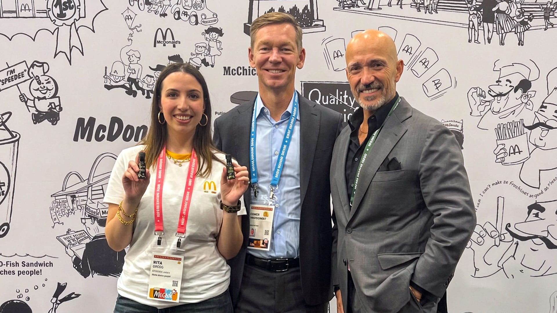 Rita e Giancarlo Greco, di iGreco con Chris Kempczinski CEO di MC Donalds